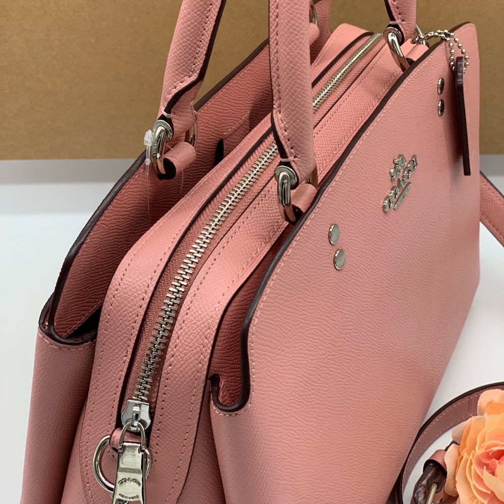 COACH Carryall Crossgrain Leather Lillie Satchel - Picture 13 of 16